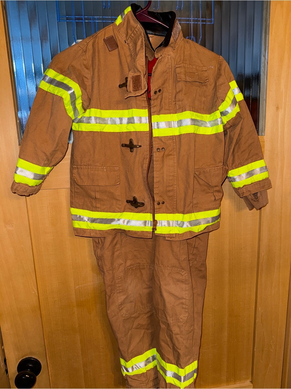 FireFighter childrens costume size 6-8 Cotton Get Real Gear EUC